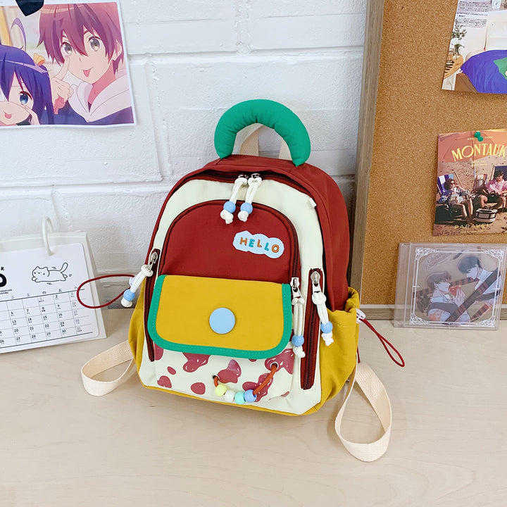 Leisure Backpack with Colorful Applications and Creative Design Bowlift