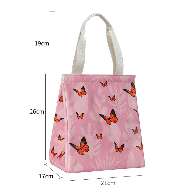 Insulated Butterfly Print Lunch Tote