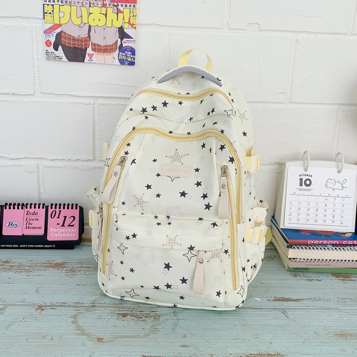 Star-Patterned Durable Backpack
