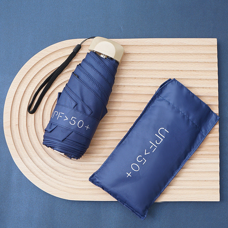 Compact UV-Protective Folding Travel Umbrella with Windproof Frame Bowlift