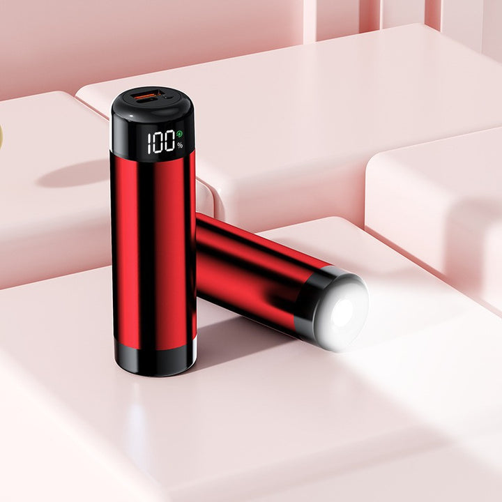 Power bank with digital charging display and integrated flashlight Bowlift