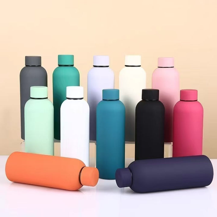 Double-Wall Insulated Stainless Steel Vacuum Bottle with Matte Silicone Sleeve Bowlift