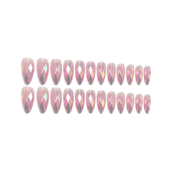 Shiny Artificial Nails in Modern Faceted Design Bowlift
