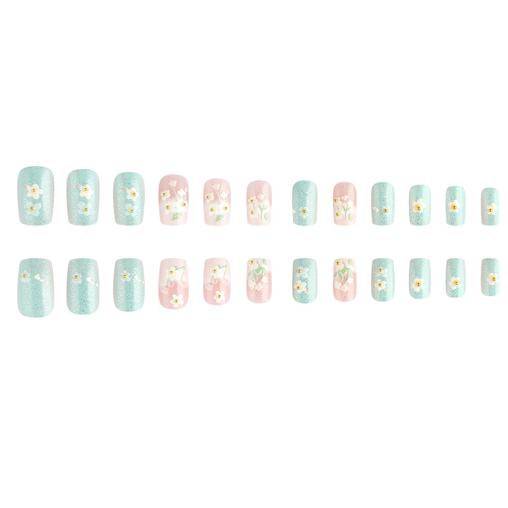 Floral Garden Press-On Nail Art Bowlift