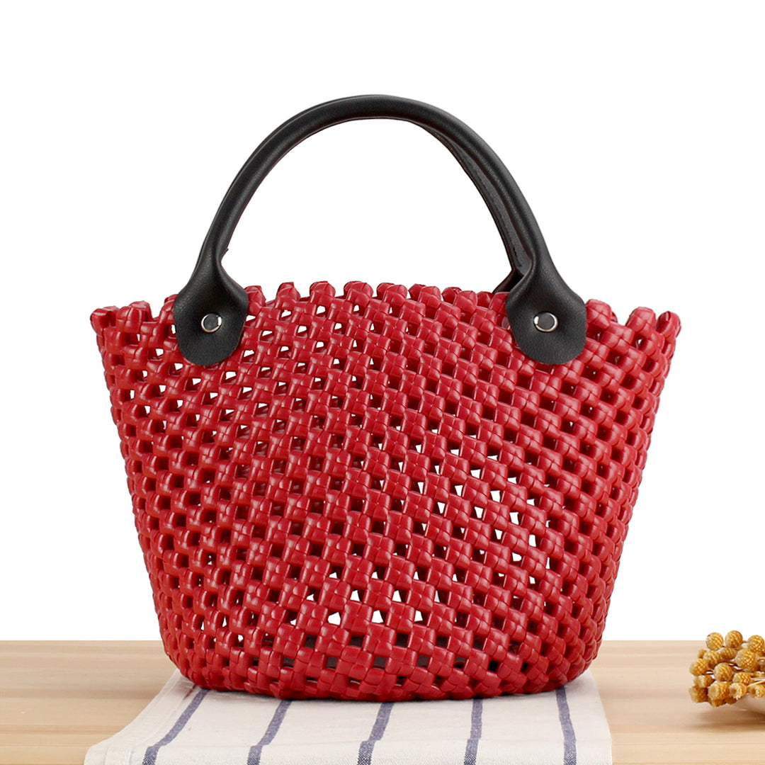 Braided shopping bag with practical leather handles Bowlift
