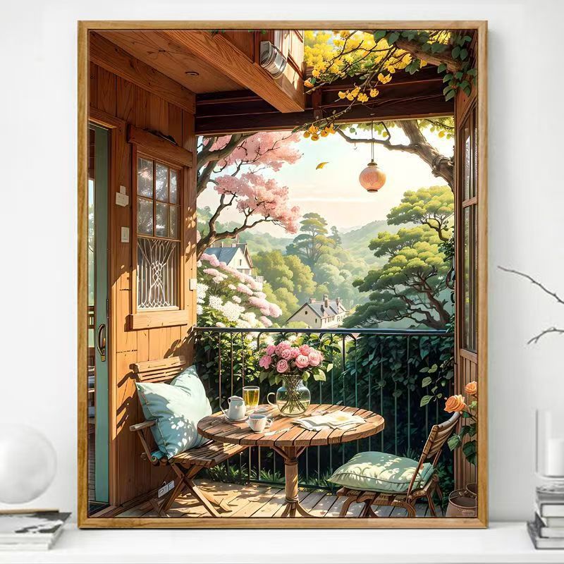 Cozy Balcony Art Print Bowlift