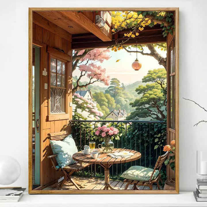Cozy Balcony Art Print Bowlift