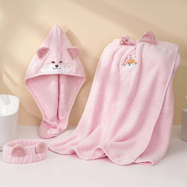 Cozy bath wrap blanket with hood and ears Bowlift
