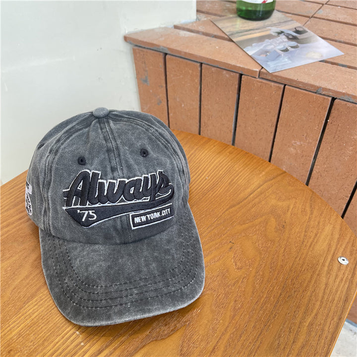 Men's Vintage-Inspired Distressed Cotton Baseball Cap Bowlift