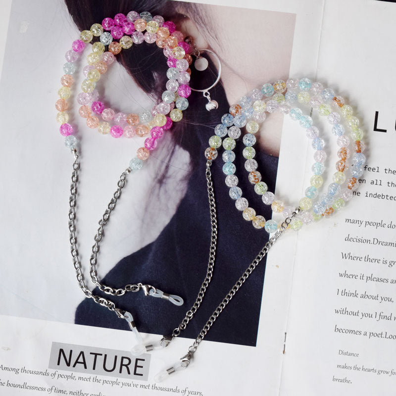 Colorful Textured Beaded Eyewear Chain Bowlift