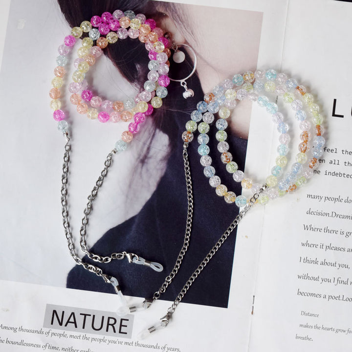 Colorful Textured Beaded Eyewear Chain Bowlift