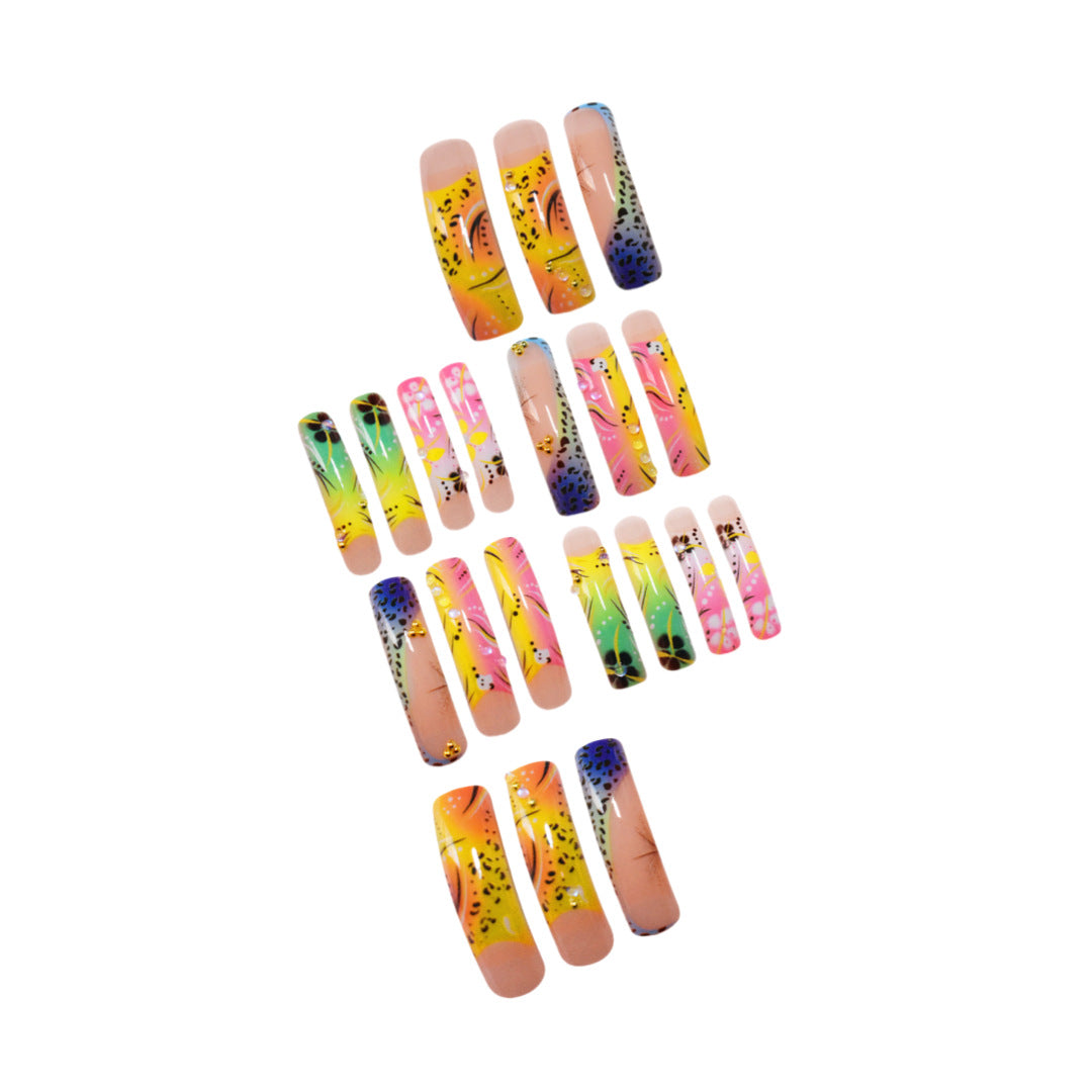 Artistic Long Press-On Nails Bowlift