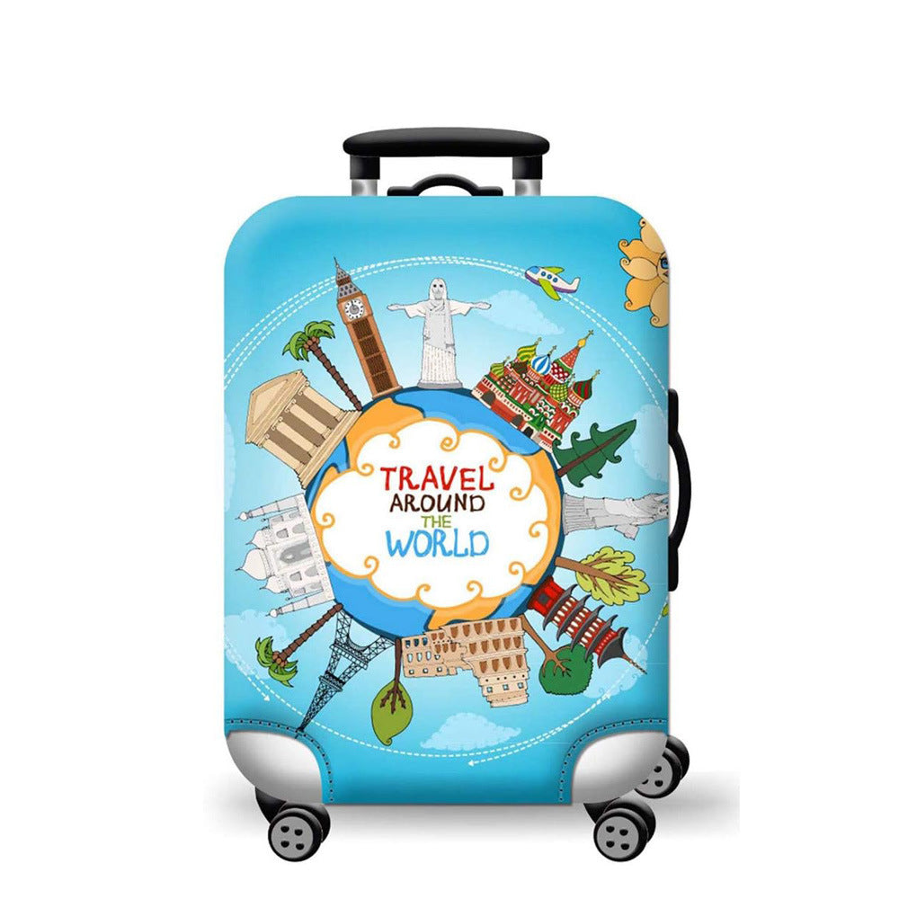 Unisex nan Kids Cabin Trolley with international landmark motif and lightweight ABS shell Bowlift