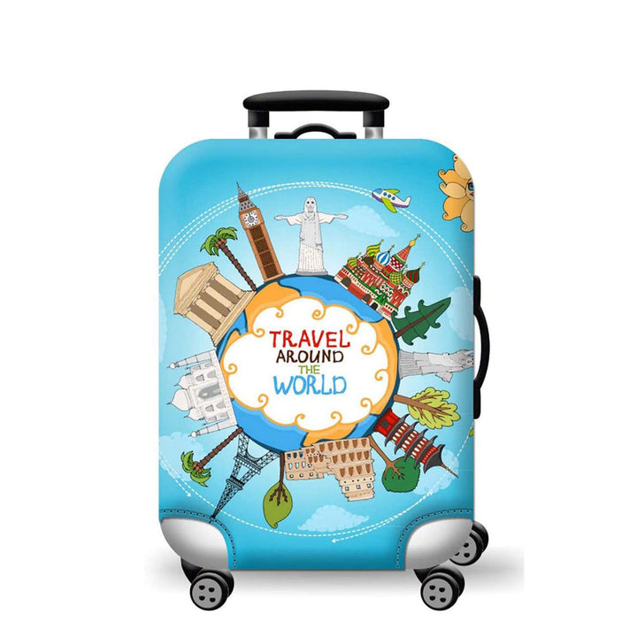 Unisex nan Kids Cabin Trolley with international landmark motif and lightweight ABS shell Bowlift