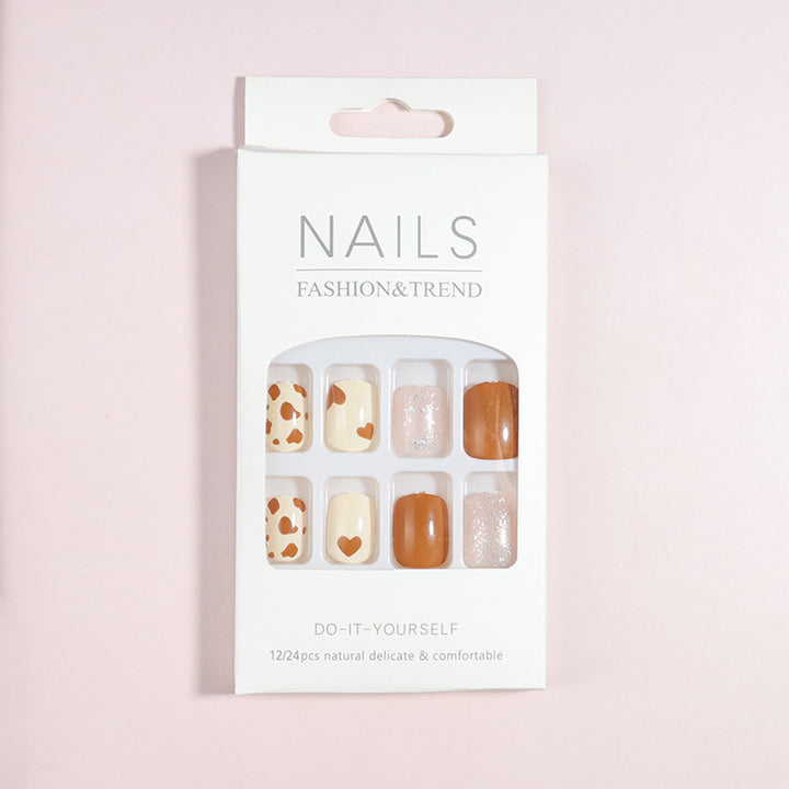 Artistic Press-On Nail Set with Modern Geometric Designs Bowlift