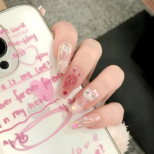 Whimsical Cartoon-Themed Press-On Nail Art Bowlift