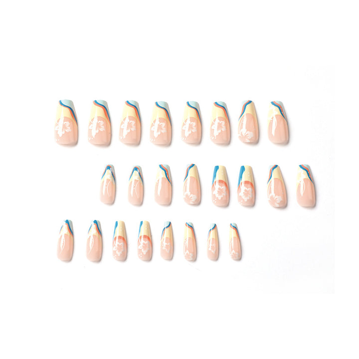 Artistic nail art with floral accents and creative color layers Bowlift
