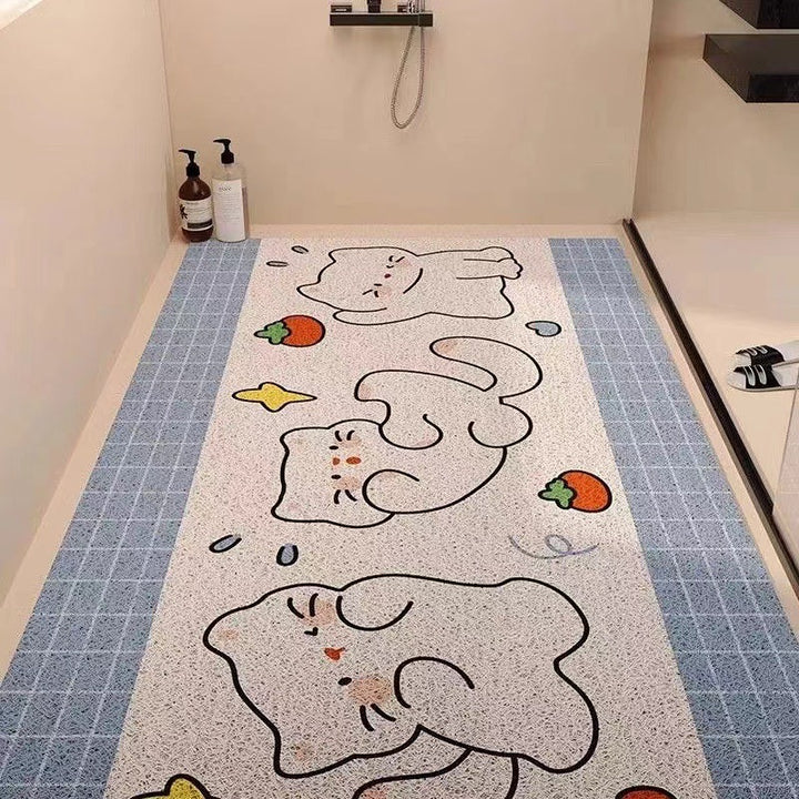 Playful Puppy-Themed Non-Slip Bathroom Mat Bowlift