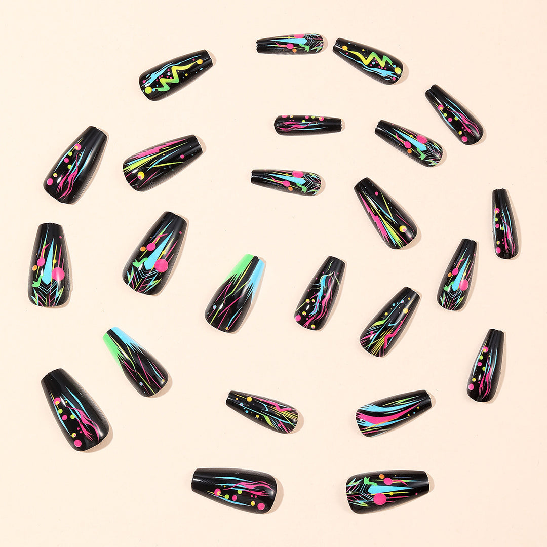 Neon Abstract Artistic Nail Art Extensions Bowlift