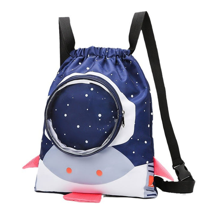 Cute Astronaut-Themed Drawstring Backpack