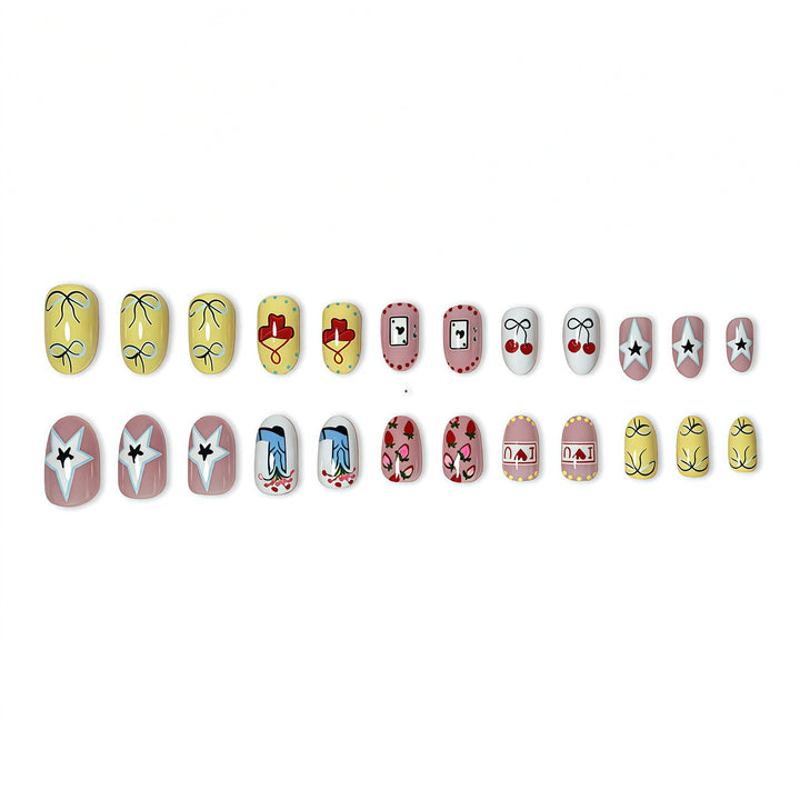Thematic Hand-Painted Nail Art Extensions Bowlift