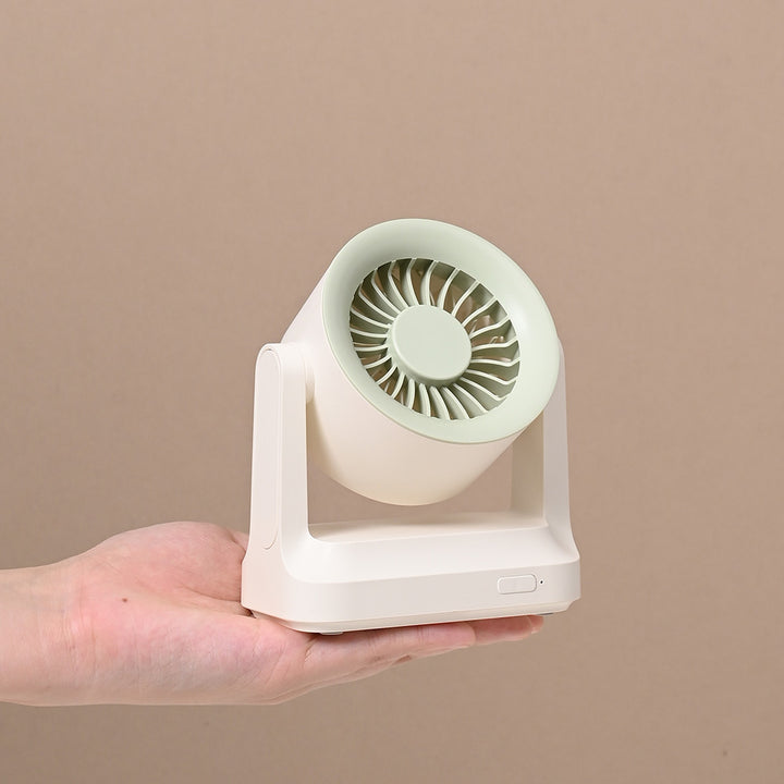 Unisex nan compact rechargeable table fan with pivoting turbine air guidance Bowlift