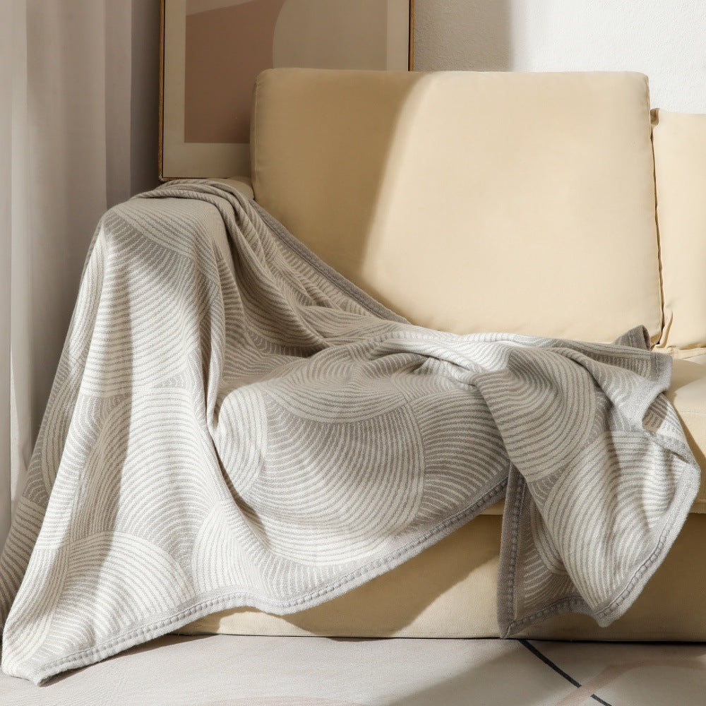Minimalist Textured Knit Throw Blanket Bowlift