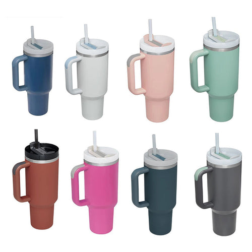 Women insulated thermal mug with leak-proof lid and integrated straw Bowlift