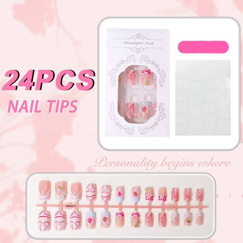 Artistic 3D Decorative Press-On Nail Tips Bowlift