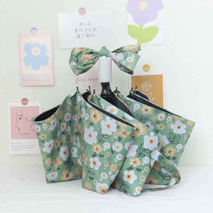 Women's Foldable Umbrella with Colorful Floral Patterns Bowlift