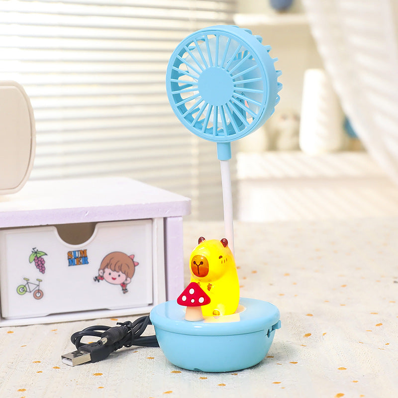 Women Portable Hand Fan with LED Panda Design Bowlift