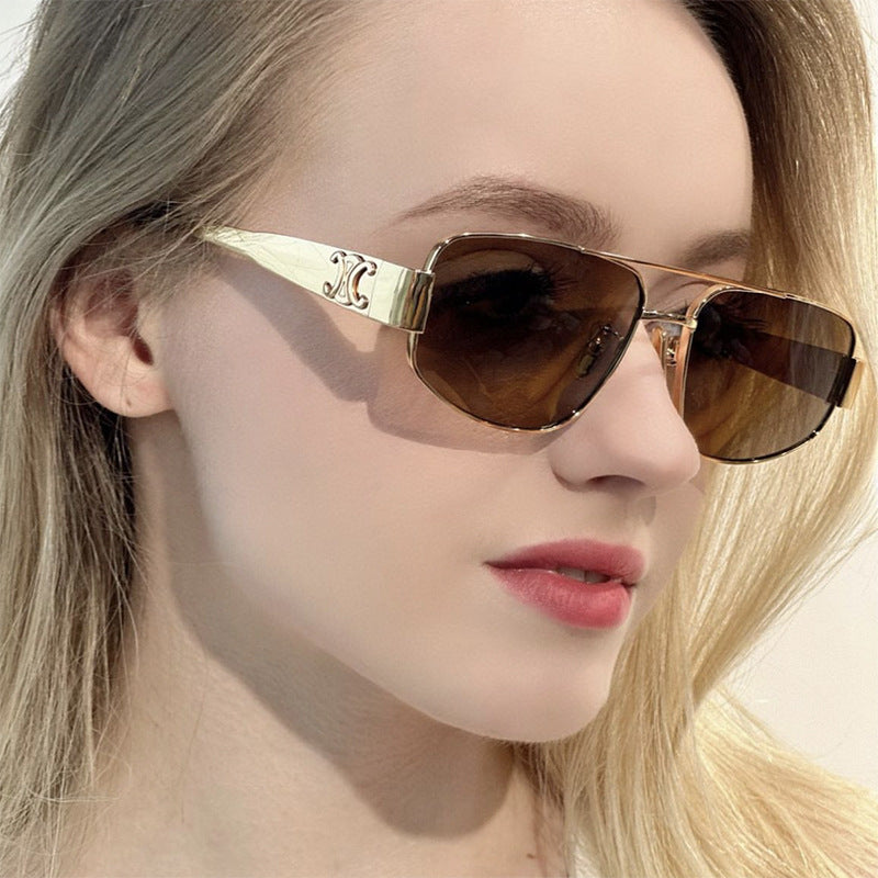 Ladies sporty sunglasses with polarized lenses and elegant metal frame Bowlift