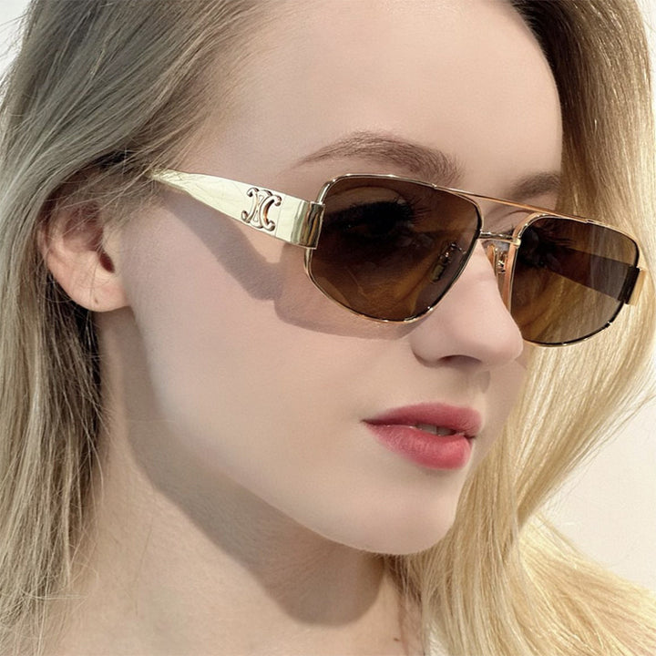 Ladies sporty sunglasses with polarized lenses and elegant metal frame Bowlift