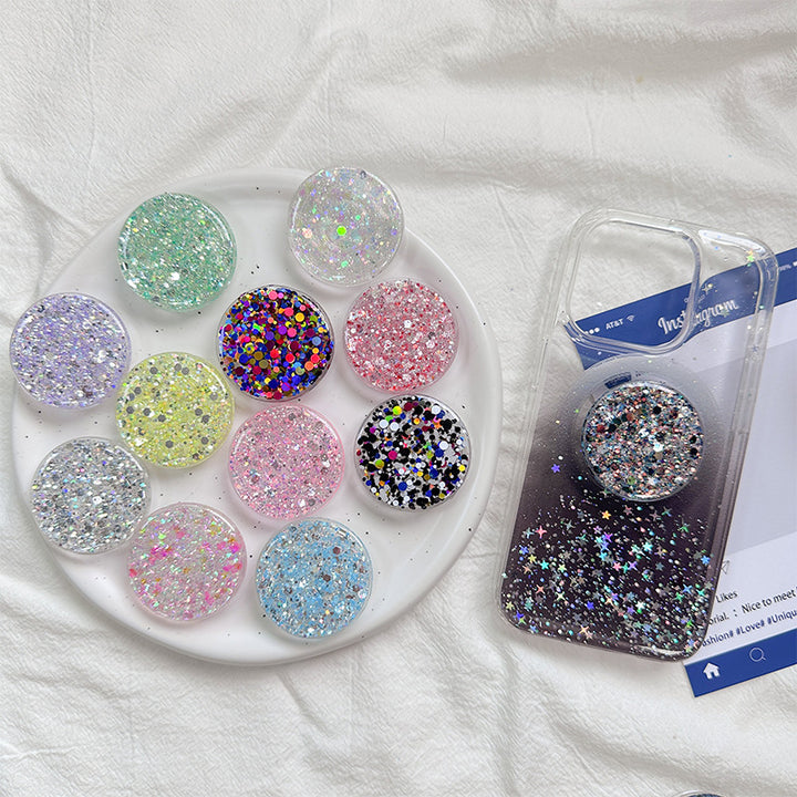 Sparkly Resin Phone Holder And Stand With Full Rotation Base