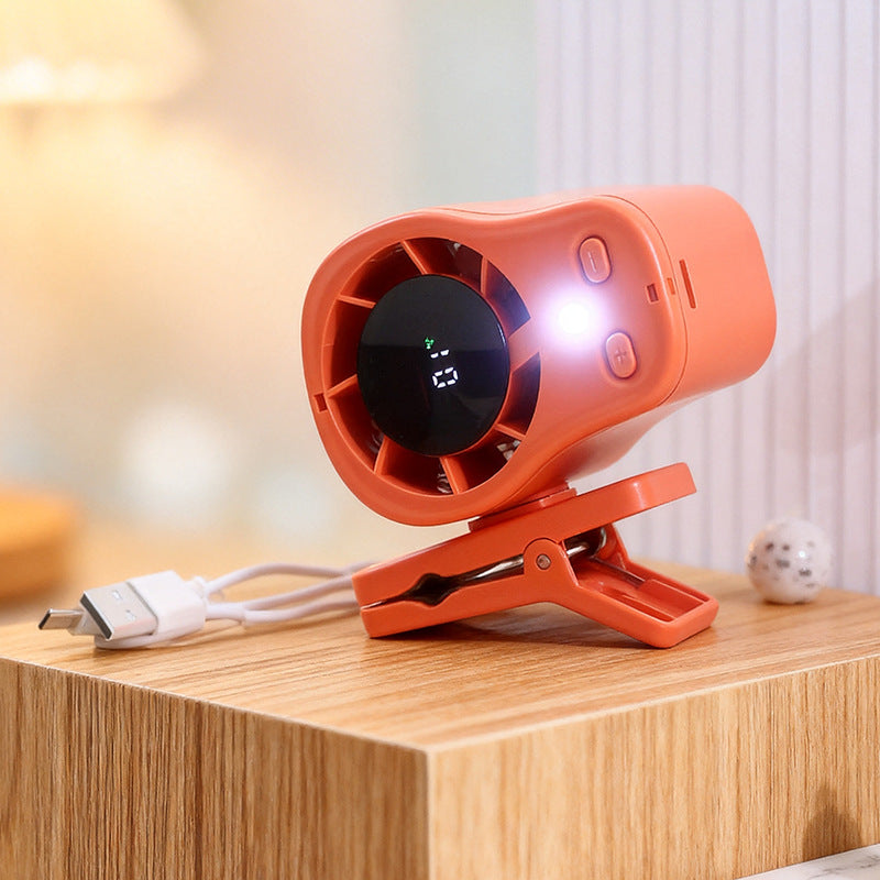 Women's Compact Clip Fan with LED Temperature Display Bowlift