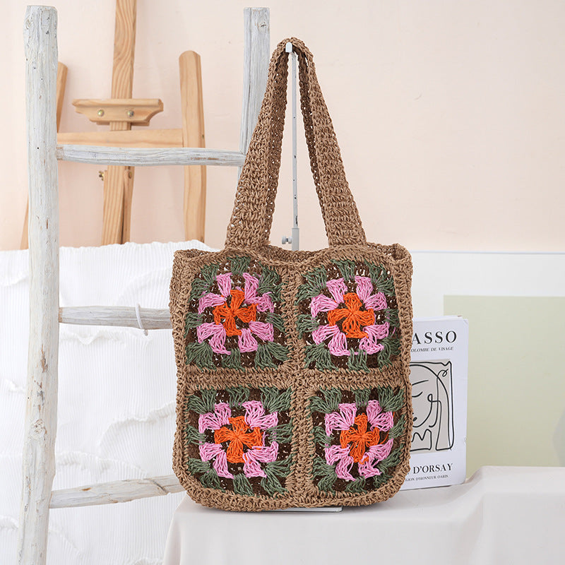 Handcrafted crochet bag with floral patterns Bowlift