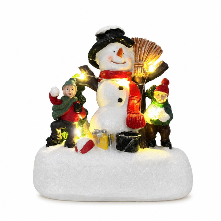 Festive Light-Up Snowman Scene Decoration