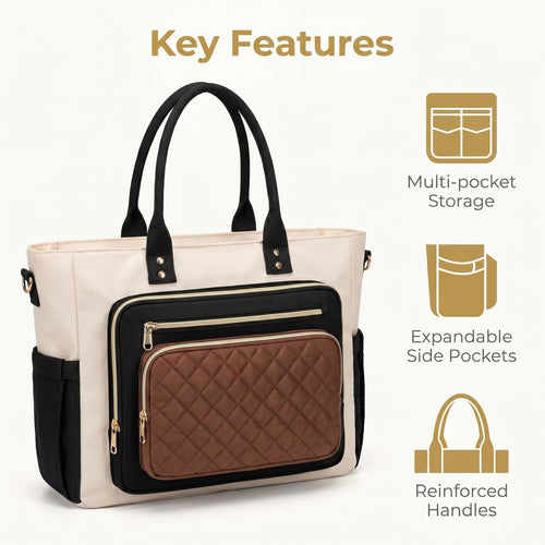 Handbag with Elegant Quilted Look Bowlift