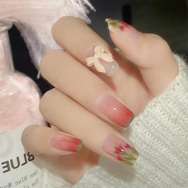 Artificial nails with Romantic Heart Design Bowlift