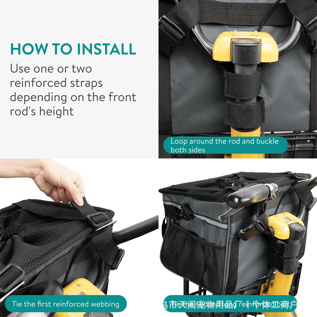 foldable breathable pet carrier with removable padded shoulder strap and mesh top Bowlift