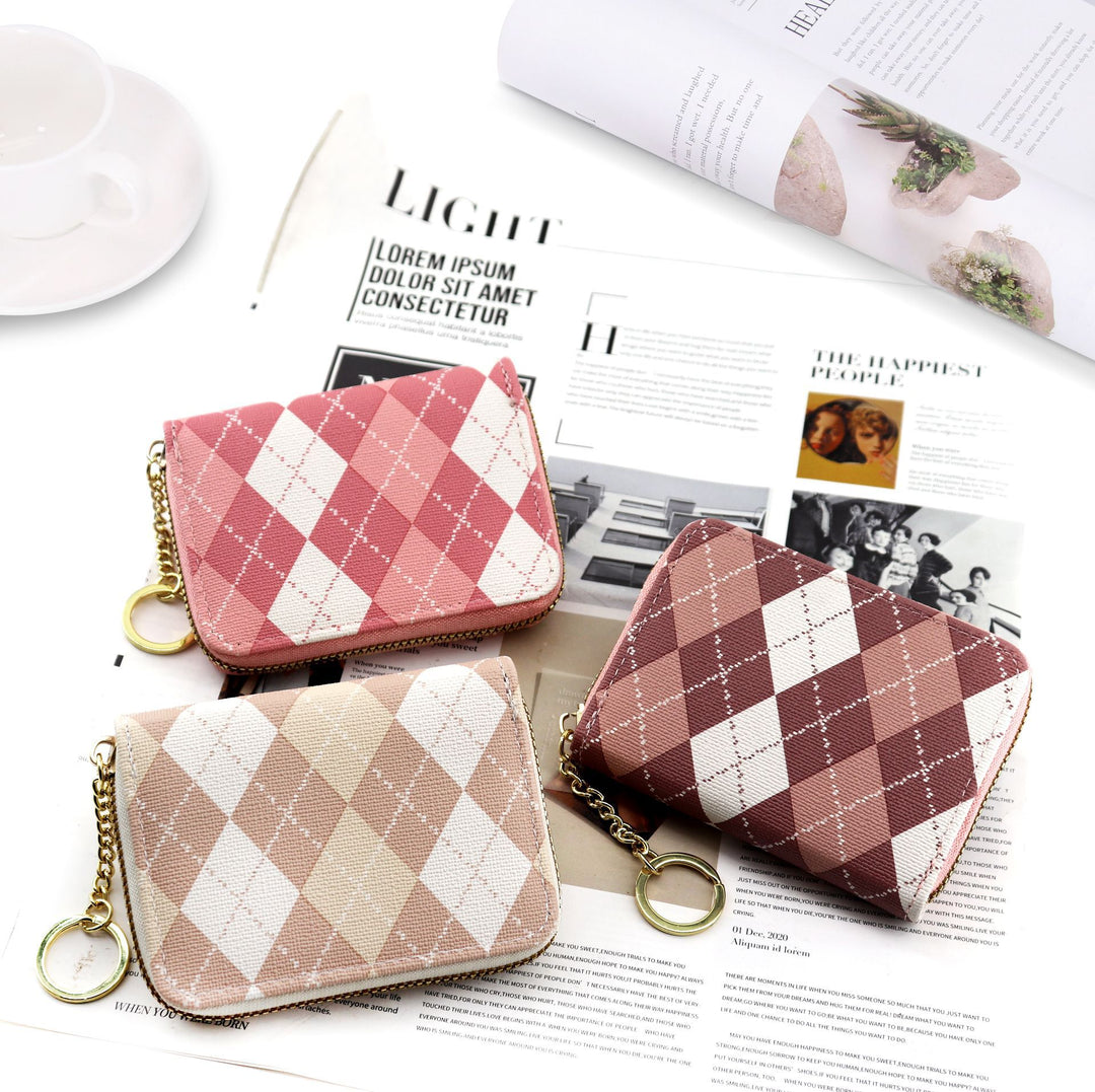 Elegant Argyle Pattern Coin Purse