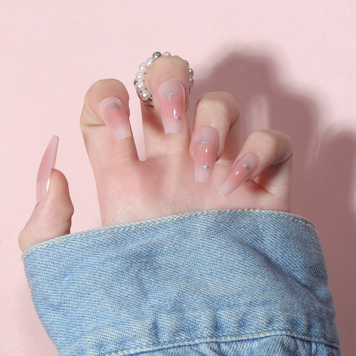 Long Starry Stiletto Press-On Nails Bowlift