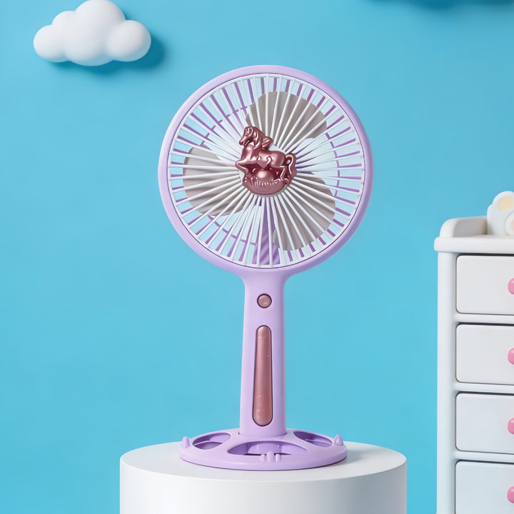 Women's Portable Mini Fan with USB Charging Function and Ergonomic Handle Bowlift