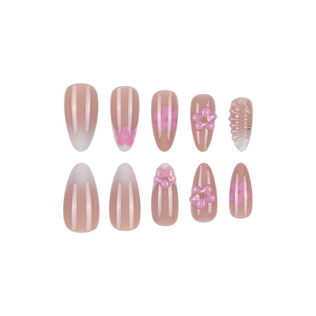 Floral-Designed Press-On Nails Bowlift