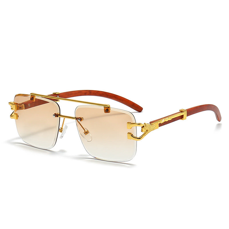 Women's fashionable glasses with stylish wooden frame Bowlift