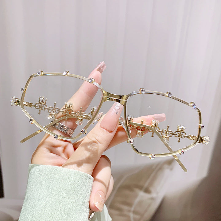 Ladies designer glasses with glamorous accent and sparkling glitter stones Bowlift