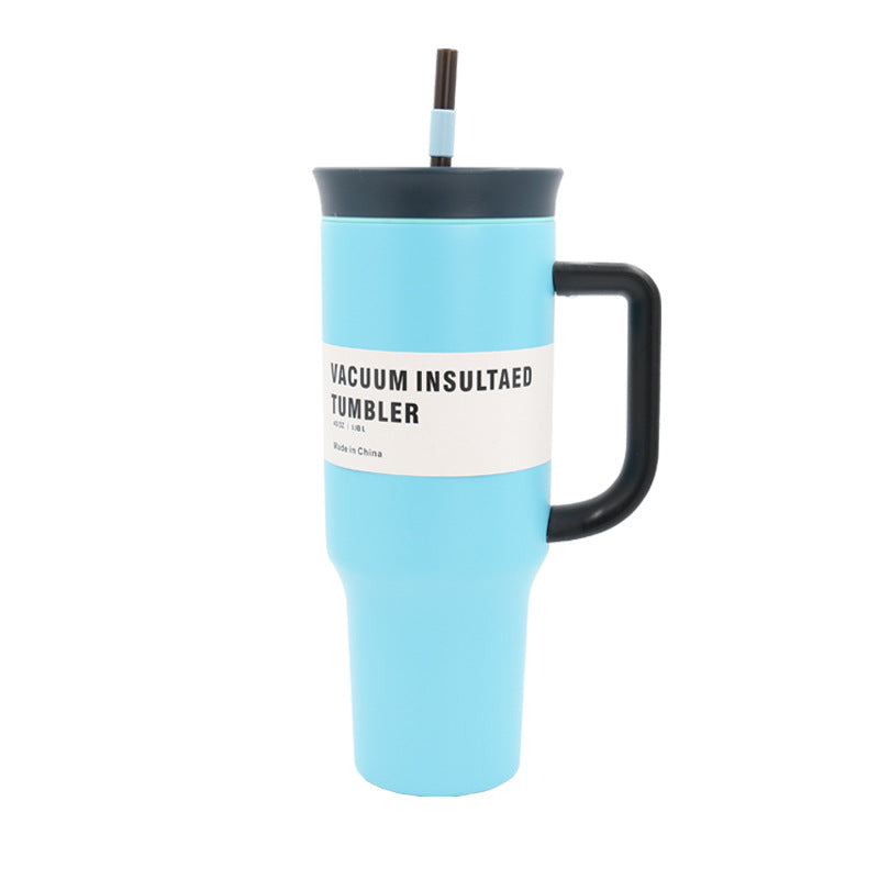 Women's Vacuum-Insulated Drinking Cup with Handle and Straw Bowlift