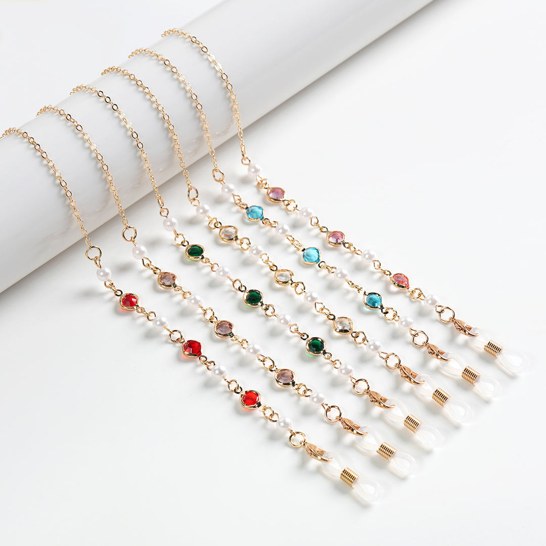 Elegant Gemstone Eyewear Chain Bowlift