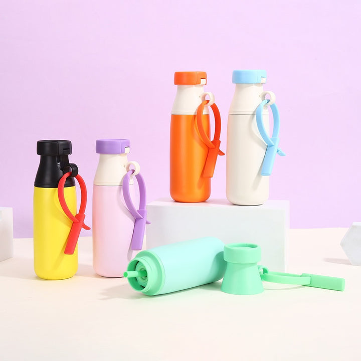 Women insulated water bottle with practical carrying strap Bowlift