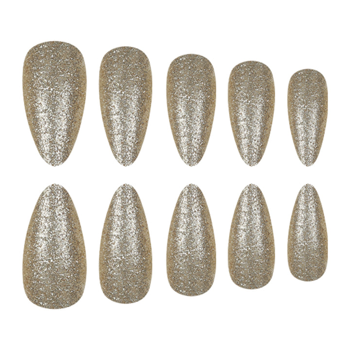 Elegant Glittered Stiletto Press-On Nails Bowlift
